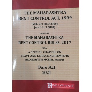 Hind Law House's The Maharashtra Rent Control Act, 1999 & Rules, 2017 Bare Act